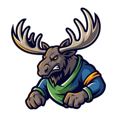 Animated Angry Moose Character