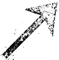Distressed black arrow pointing up and to the right with a grunge texture