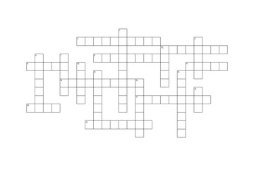 Obraz premium Blank crossword puzzle grid for nineteen words, empty template squares to fill in for riddle, educational or leisure game, ready to be used for making any word puzzle
