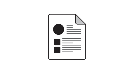 Resume template graphic design document application form curriculum vitae job search career page on transparent background