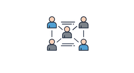 Teamwork connection network people communication collaboration partnership structure organization system group on transparent background