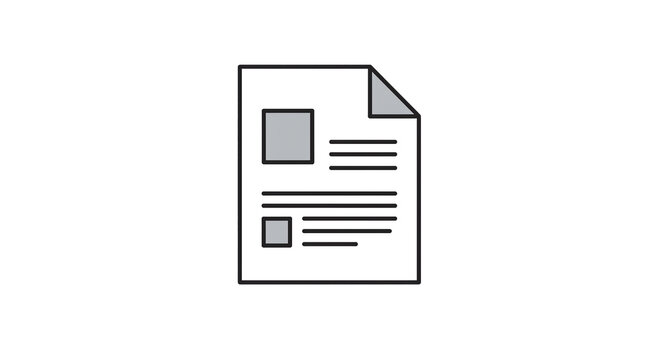 Document paper page sheet information file report data form text content graphic design element icon on transparent background