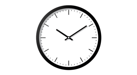 Time clock watch timer deadline hour minute second schedule appointment reminder analog round design on transparent background