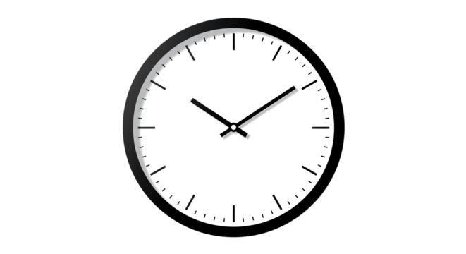 Time clock watch timer deadline hour minute second schedule appointment reminder analog round design on transparent background