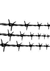 Silhouette of Barbed Wire Fence