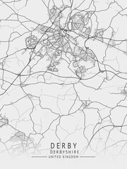 Obraz premium Derby - Derbyshire UK Gray City Map_223