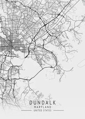 Dundalk Maryland Gray Map