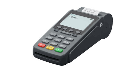Payment terminal pos system credit card machine point of sale device retail technology business finance transaction on transparent background
