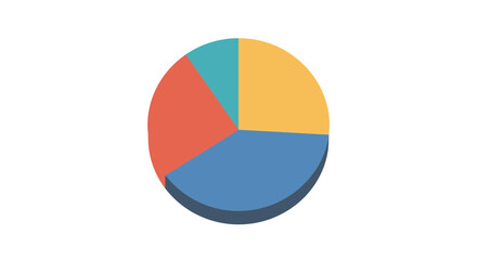 Fototapeta premium Pie chart data analysis infographic diagram statistics graphic presentation information visualization on transparent background