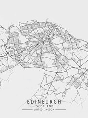 Naklejka premium Edinburgh - Scotland UK Gray City Map_990