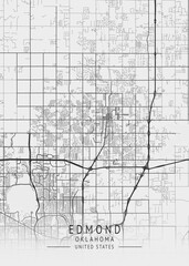 Obraz premium Edmond - Oklahoma - US Gray Map Art