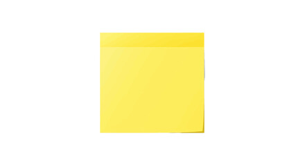 Yellow sticky note reminder message office supply business memo paper blank adhesive square planning on transparent background