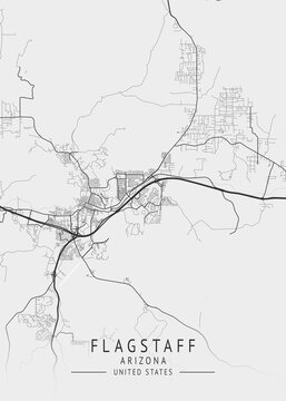 Flagstaff - Arizona - US Gray Map Art