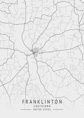 Franklinton - Louisiana - US Gray Map Art