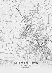 Obraz premium Germantown - Maryland - US Gray Map Art
