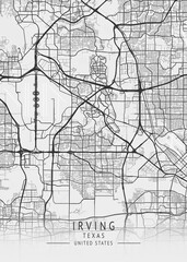 Fototapeta premium Irving - Texas - US Gray Map Art