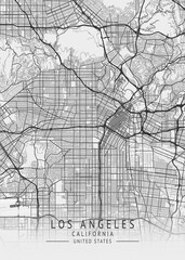 Los Angeles - California - US Gray Map Art