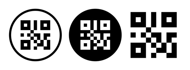 Qr code black color isolated on background for mobile payment and identity, city transport rental, UI UX design element, web pictogram, mobile app, promo tag vector 10 eps