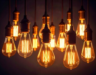 Warm glow of Edison-style bulbs
