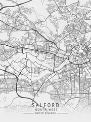 Naklejka premium Salford - North West UK Gray City Map_224