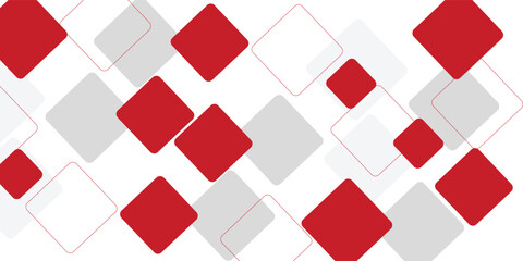 Abstract white background with red circle lines. Digital future technology concept.