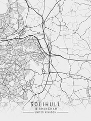 Obraz premium Solihull - Birmingham UK Gray City Map_580