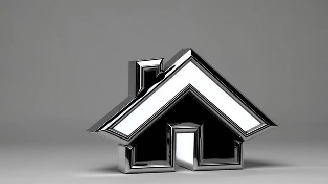 Metallic emblem symbolizing residential property or insurance
