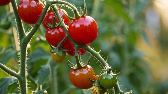 Cluster of small tomatoes Cluster of small tomatoes