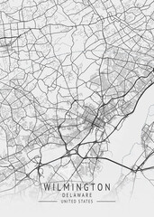 Wilmington - Delaware - US Gray Map Art