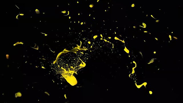 yellow grunge spray paint effect on solid black background