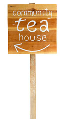 Isolated TEA HOUSE sign