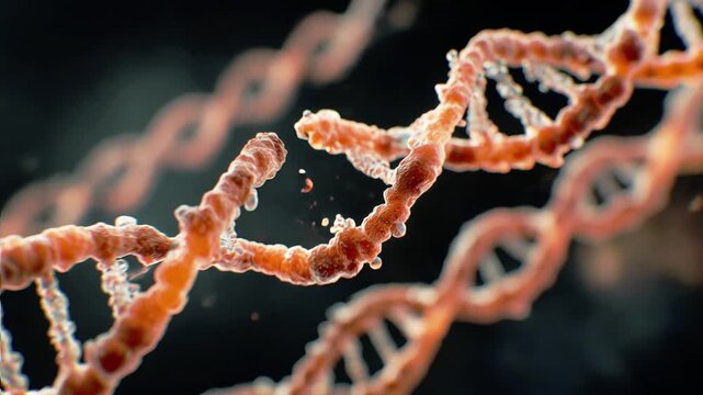 Dna breaking down showing genetic mutation