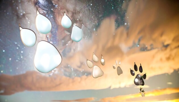 Artistic Star Trails Shaping Animal Tracks in Sky