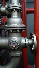 Obraz premium Featuring urban communication systems, complex industrial piping connects infrastructure. This urban communication systems setup reflects modern engineering.