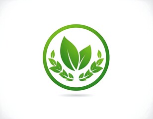 Green leaves in a circle, eco-friendly design