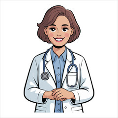 Fototapeta premium female doctor vector isolated on white background