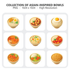 Collection of asian-inspired bowls (Rice bowls ) 