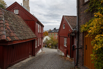 Cobbled Street With Old Colorful