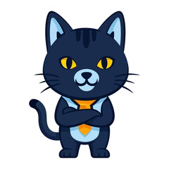 Smart Cat Posing: A confident feline character in a business attire poses, representing the epitome of charm, intellect, and success.