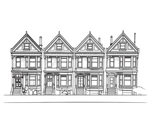 Row of Victorian houses