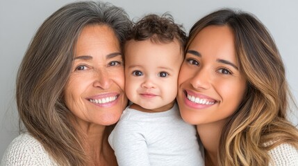 Happy Family Three Generations with Baby