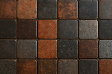 Textured Ceramic Tiles Pattern with Brown and Gray Colors