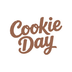 Naklejka premium Brown Cookie Day text with a subtle textured effect on white background lettering