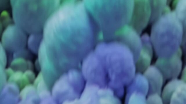 Downy And Indistinct Azure Verdant And Violet Amorphous Bubble Motif Textured Backdrop