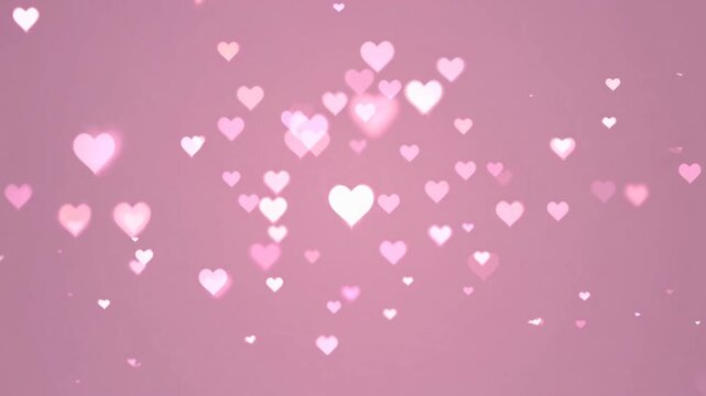 Unfocused valentine backdrop St Valentine holiday blurred heart shapes background pink red romance