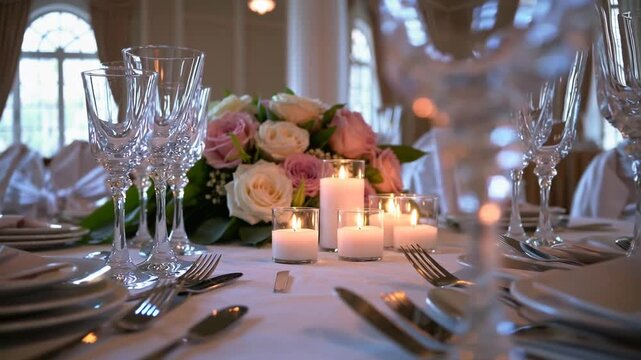 elegantly arranged wedding table setting for the bride's special occasion