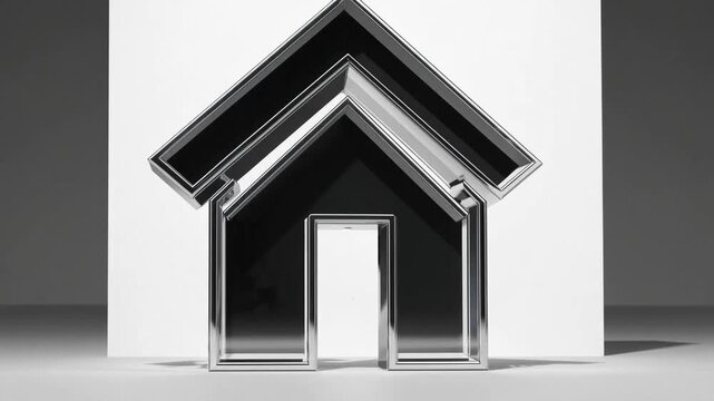 Metallic emblem symbolizing residential property or insurance