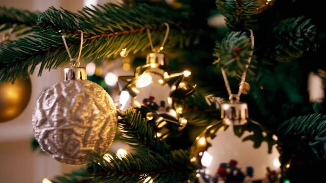 Home Ornamentation And Christmas Tree For Christmas, New Year Concept, New Year Gift