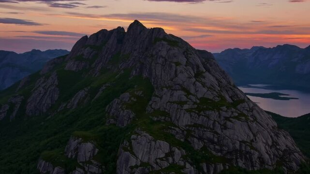 Scenic Vista of Stetind Peak at Dusk in Scandinavian Terrain