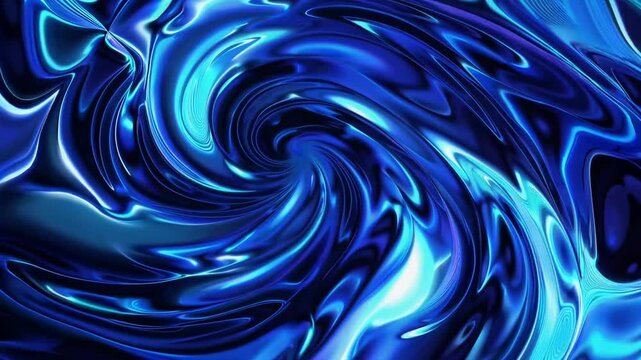 Non-representational artistic compositions primarily in blue tones, suggesting themes of design, data, and global concepts